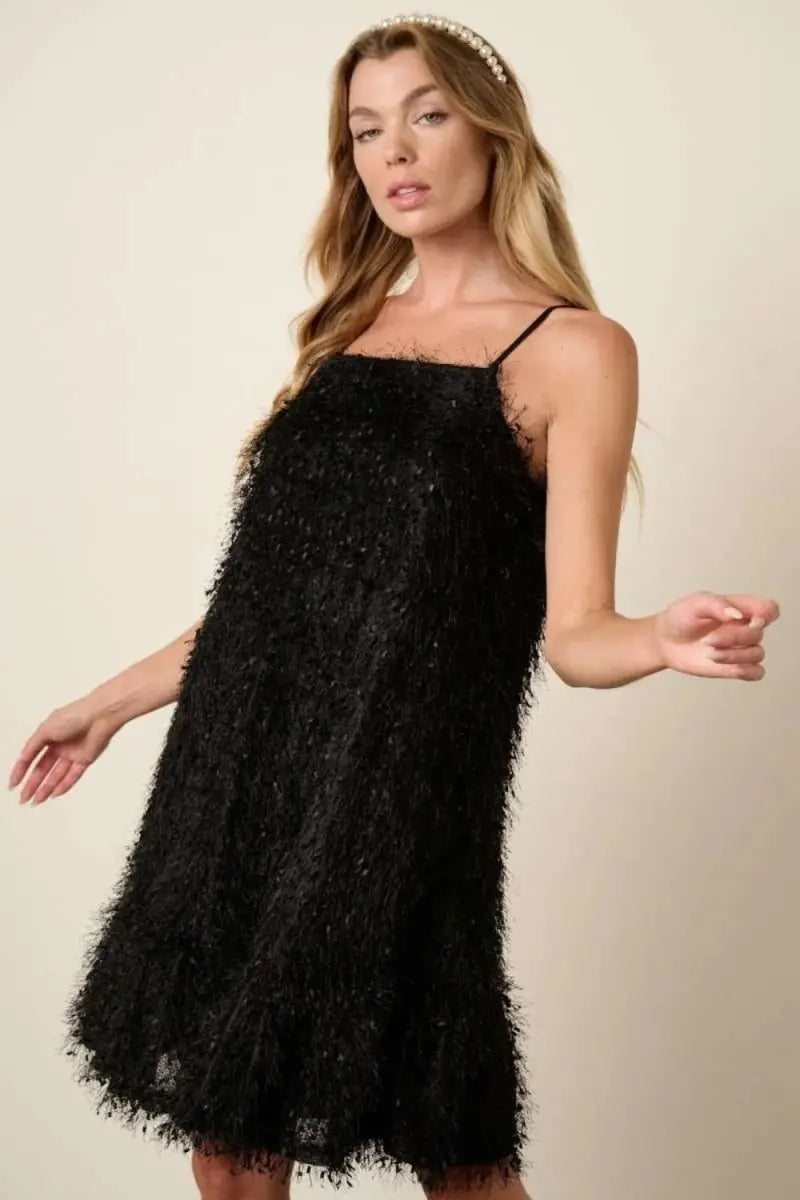 Stylish Mittoshop Feather Ruffle Hem Mini Cami Dress - Love Salve